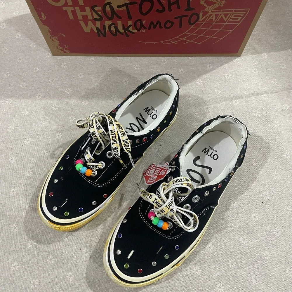Vans Black Low-Top Sneakers with Multicolor Crystal Accents